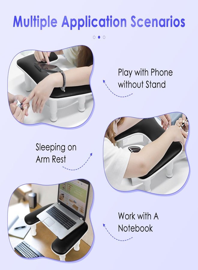 LIONVISON Manicure Arm Rest for Nails Tech: U-shaped Adjustable Nail Armrest - Black PU Leather Hand Stand Rest for Manicurists - Image 3